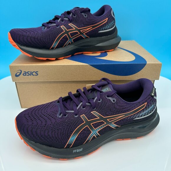 Asics Women's Gel Cumulus 24 GTX Running‎ Shoes, Size 9.5, Night Shade/Orange - Picture 3 of 11